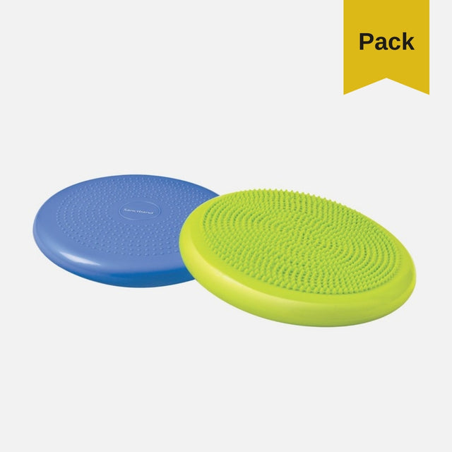 Pack Cojín de equilibrio verde + azul